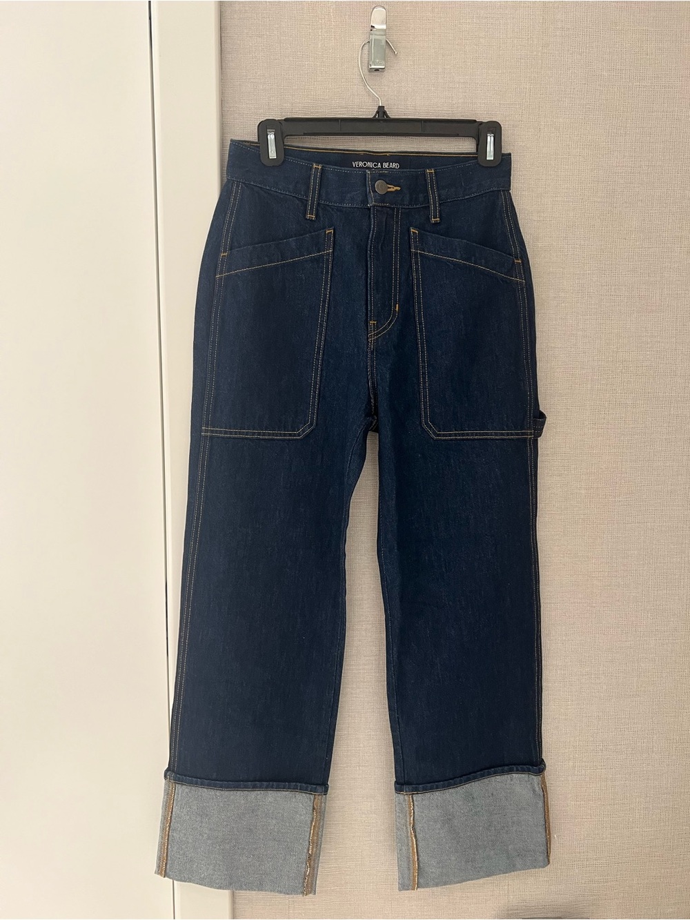Veronica Beard Dylan High-Rise Straight Cuffed Jeans- Size 27; New with Tags